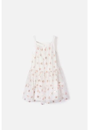 Vestido De Mic Manga Sisa Marfil Para Niña 12