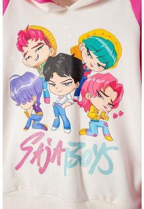 Buzo De K- Pop Demon Hunters Con Capucha Fucsia Para Niña