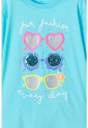 Camiseta Mic Azul Manga Corta Para Niña 4