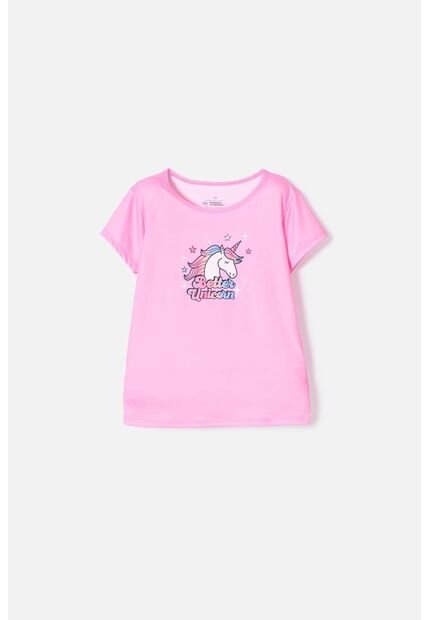 Camiseta De Mic Manga Corta Rosada Para Niña 10