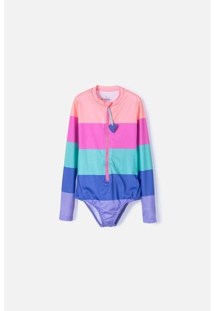 Vestido De Baño Mic Con Cierre Multicolor Para Niña 8