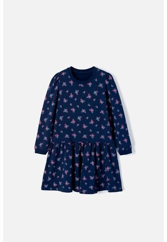 Vestido De Mic Manga Larga Azul Para Niña 12 MARCA MIC