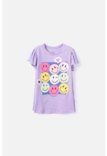 Camiseta De Mic Manga Corta Lila Para Niña 4
