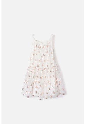 Vestido De Mic Manga Sisa Marfil Para Niña 10