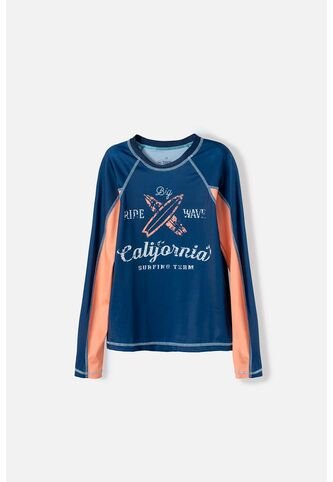 Camiseta De Baño Mic Manga Larga Azul Para Niño 12 MARCA MIC