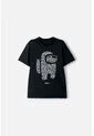 Camiseta De Among Us Manga Corta Negro Para Niño M de MARCA MIC