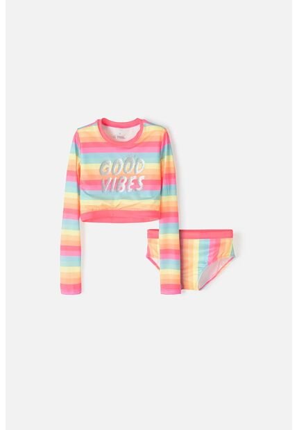 Conjunto De Baño Mic Manga Larga Multicolor Para Niña 4