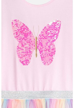 Vestido De Mic Con Aplique De Lentejuelas Multicolor Para Niña 6