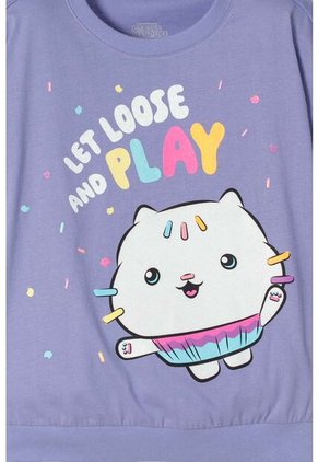 Camiseta De Gabby’s Dollhouse Manga Corta Lila Para Niña