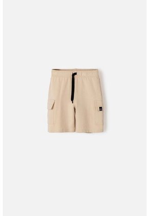 Bermuda De Mic Con Bolsillos Laterales Beige Para Niño 4