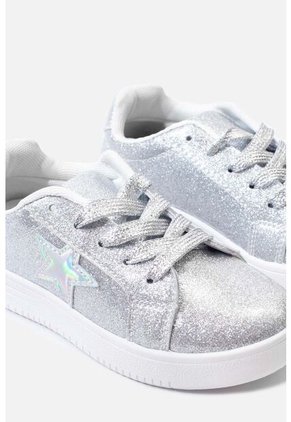 Tenis Mic De Estrella Plateados Para Niña 30