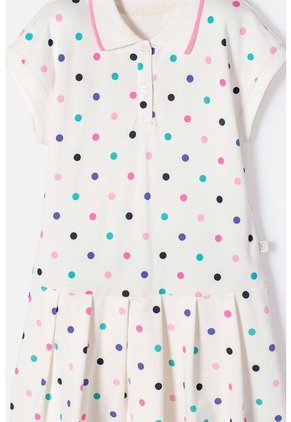 Vestido Mic Marfil Corto Tipo Polo Para Niña 10
