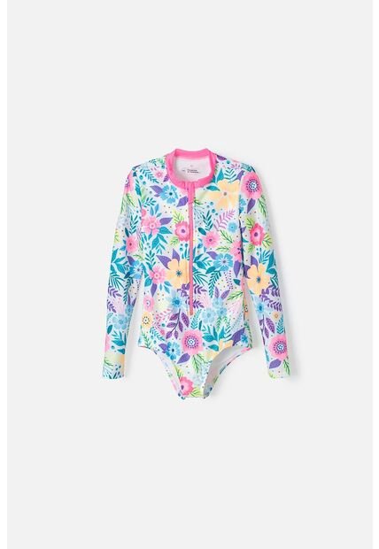 Vestido De Baño Mic Manga Larga Multicolor Para Niña 10