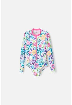 Vestido De Baño Mic Manga Larga Multicolor Para Niña 10