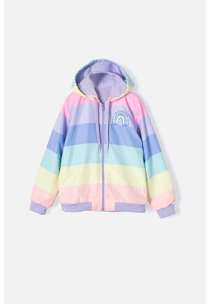 Chaqueta De Mic Con Cierre Y Capucha Multicolor Para Niña 10