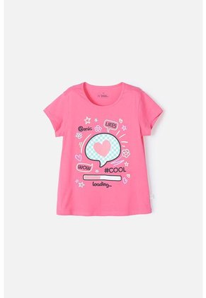Camiseta De Mic Manga Corta Rosada Para Niña 10