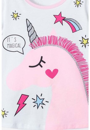 Pijama De Mic Con Pantalón Largo Blanco Y Gris Para Niña 4