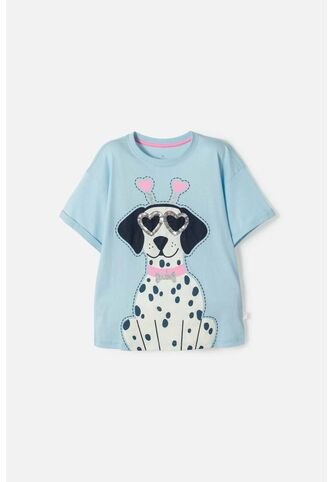 Camiseta De Mic Manga Corta Azul Para Niña 12 MARCA MIC