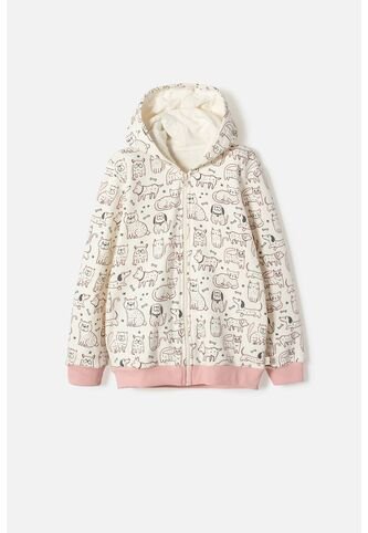 Buzo De Mic Con Capucha Marfil Para Niña 12 MARCA MIC