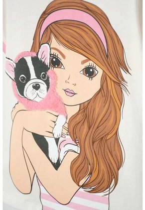 Camiseta De Mic Manga Corta Marfil Para Niña 8