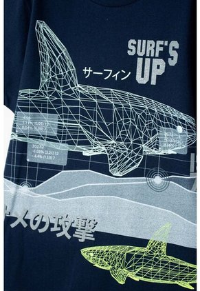 Camiseta Mic Azul Oscuro Manga Corta Para Niño 6