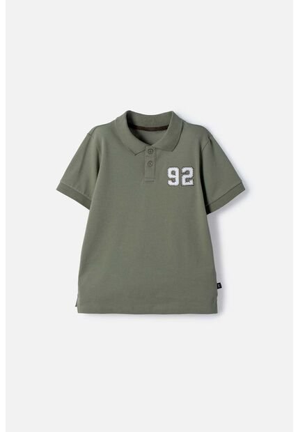 Camiseta Tipo Polo De Mic Verde Para Niño 4
