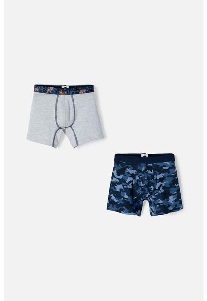 Pack X2 Boxer De Mic Gris Y Azul Para Niño 10
