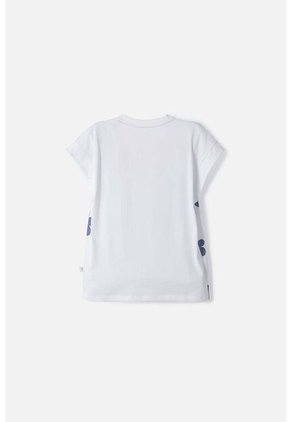 Camiseta De Mic Manga Corta Blanco Para Niña 4