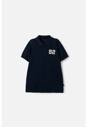 Camiseta Tipo Polo De Mic Azul Para Niño 4