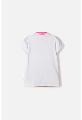 Camiseta Capibara Tipo Polo Blanco Para Niña 10