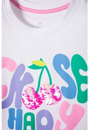 Camiseta De Mic Manga Corta Blanco Para Niña 12