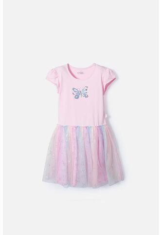 Vestido De Mic Con Falda En Tull Rosada Para Niña 8 MARCA MIC