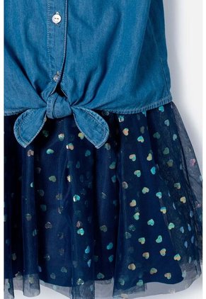 Vestido De Mic Con Falda En Tull Azul Para Niña 8