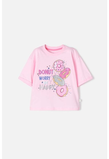 Camiseta De Mic Manga Corta Rosado Para Niña 10