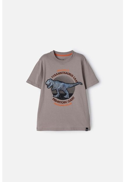 Camiseta  De Mic Manga Corta Taupe Para Niño 10