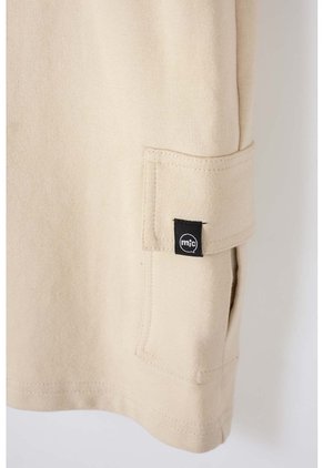 Bermuda De Mic Con Bolsillos Laterales Beige Para Niño 12