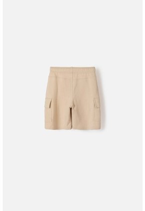 Bermuda De Mic Con Bolsillos Laterales Beige Para Niño 12