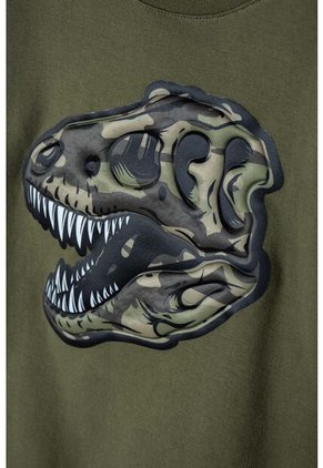 Buzo De Mic Cuello Redondo Cerrado Verde Militar Para Niño 12