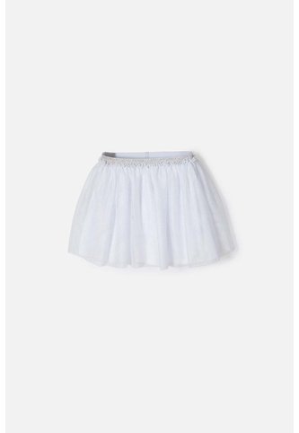 Falda De Mic Corta Blanco Para Niña 4 MARCA MIC
