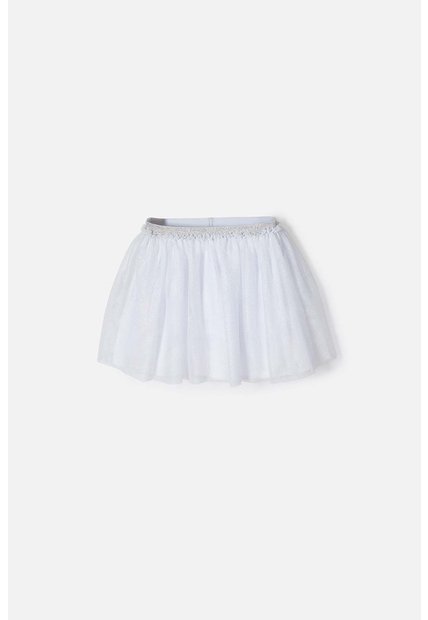 Falda De Mic Corta Blanco Para Niña 4