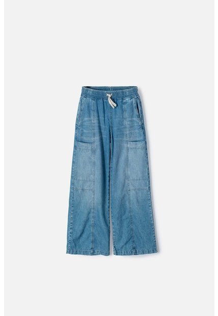 Jean De Mic Amplio Azul Indigo Para Niña 6