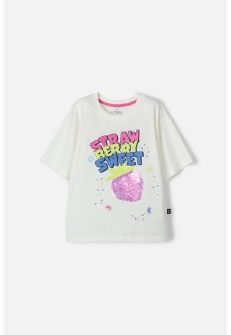 Camiseta Mic De Manga Corta Marfil Para Niña 4 MARCA MIC