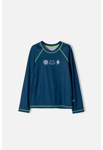 Camiseta De Baño Mic Azul Oscura Manga Larga Para Niño 8 MARCA MIC