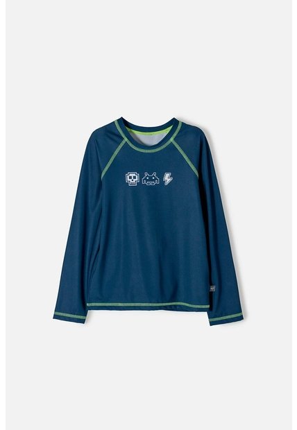 Camiseta De Baño Mic Azul Oscura Manga Larga Para Niño 8