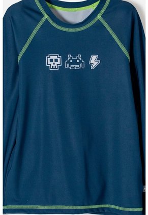 Camiseta De Baño Mic Azul Oscura Manga Larga Para Niño 8