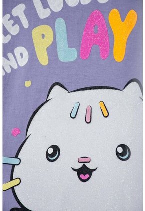 Camiseta De Gabby’s Dollhouse Manga Corta Lila Para Niña