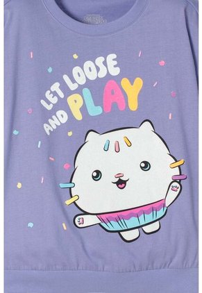 Camiseta De Gabby’s Dollhouse Manga Corta Lila Para Niña