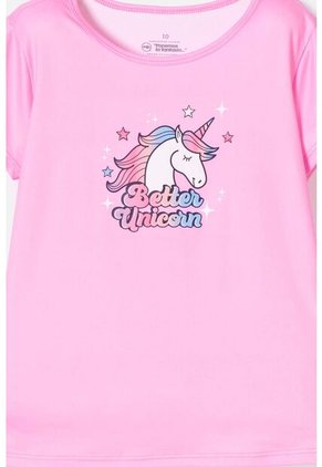 Camiseta De Mic Manga Corta Rosada Para Niña 12