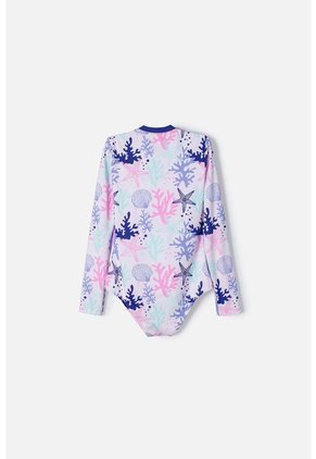 Vestido De Baño Mic Manga Larga Morado Para Niña 8