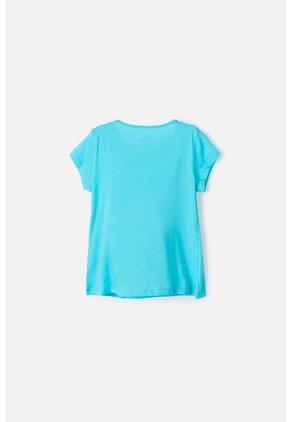 Camiseta De Mic Manga Corta Azul Para Niña 8